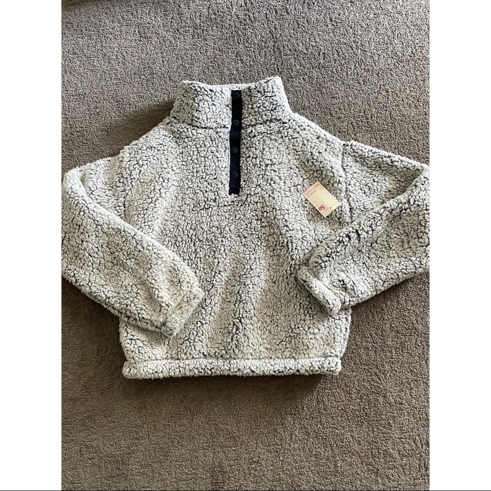 Navy and White Sherpa
